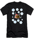 Cute Hedgehog Santa Hat Icy Snowflakes Grace Collett T-Shirt