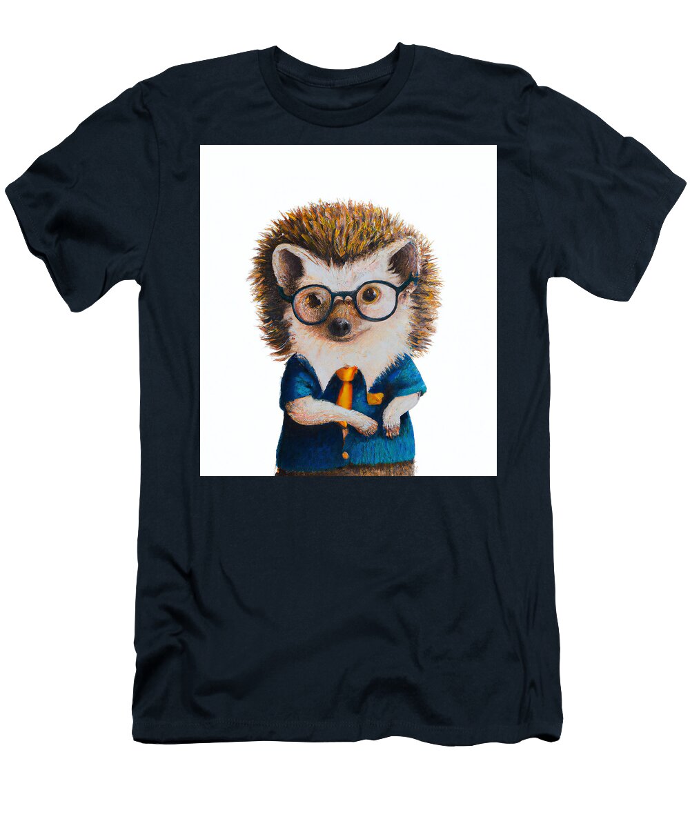 Cute Hedgehog Student Stellart Studio T-Shirt