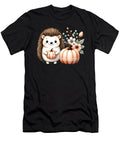 Cute Hedgehog with Pumpkin and Flowers Heidi Joyce T-Shirt
