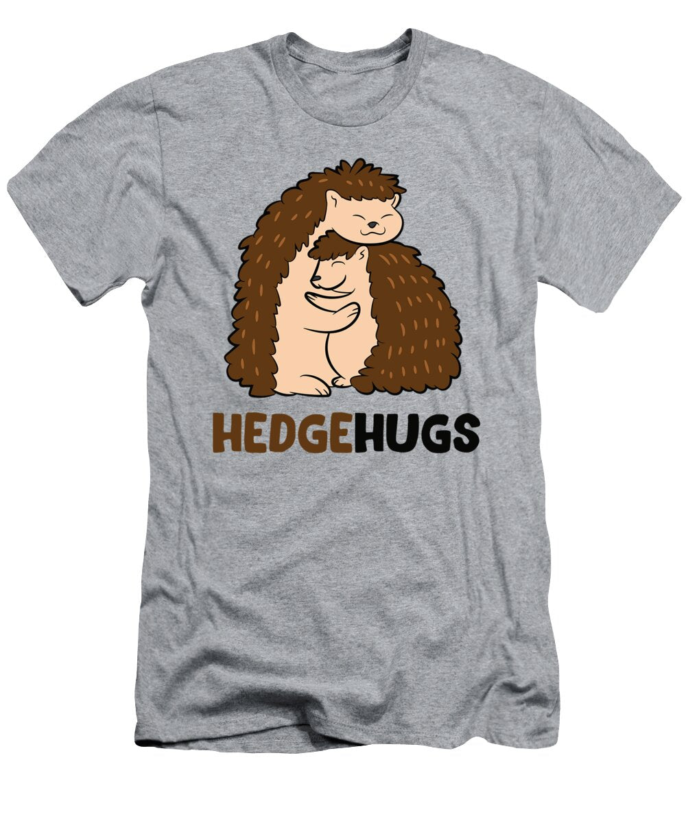 Cute Hedgehugs Cuddle Hedgehog Hugging Hugs Hedgehog Michal Eliyah T-Shirt
