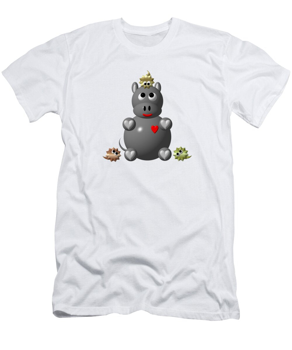 Cute Hippo with Hamsters Rose Santuci Sofranko T-Shirt