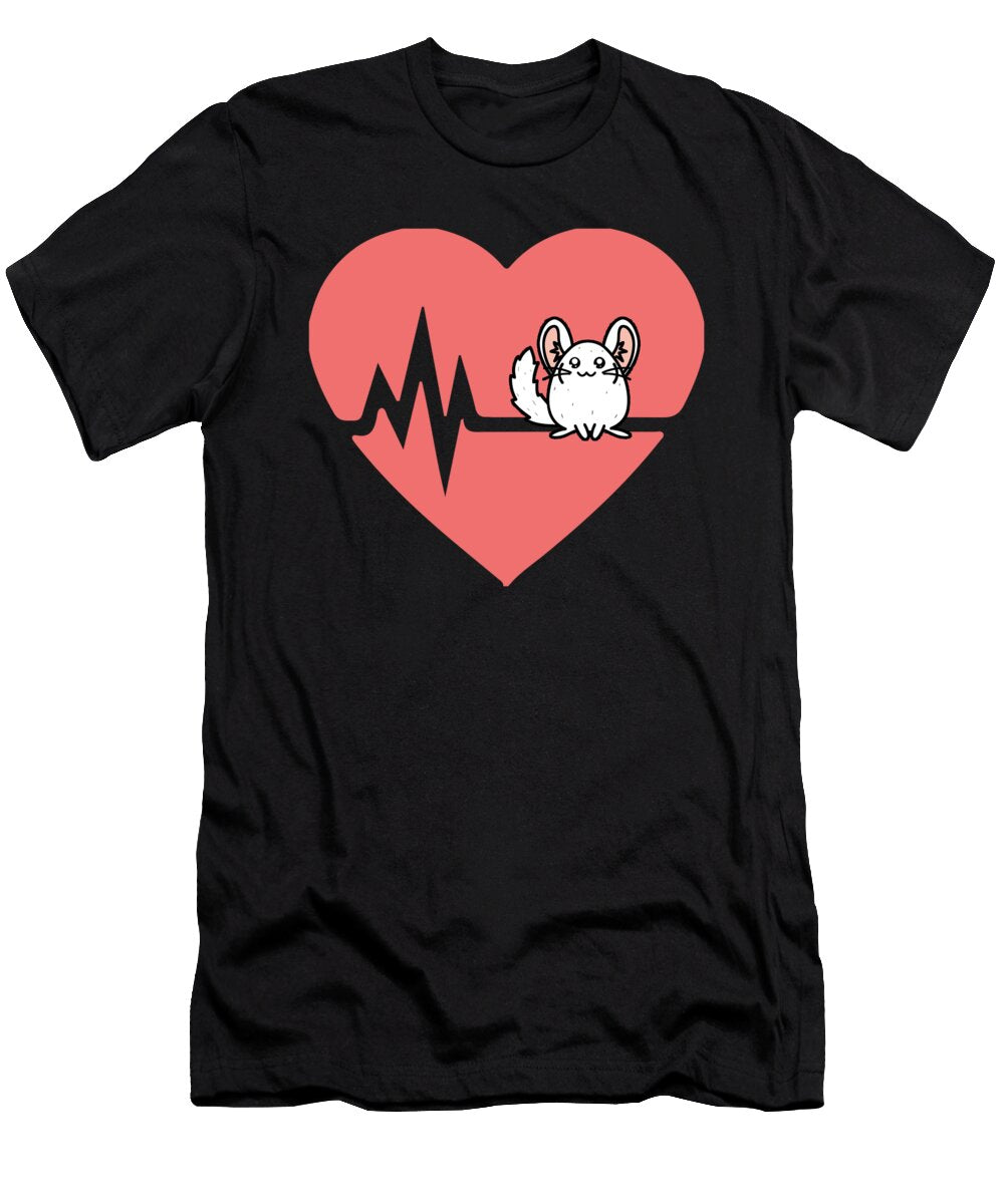 Cute Love Heartbeat Chinchilla Pet Chinchilla Laniger Noirty Designs T-Shirt