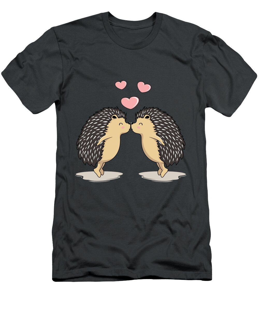 Cute Lovely Kissing Hedgehogs Julia Redford T-Shirt
