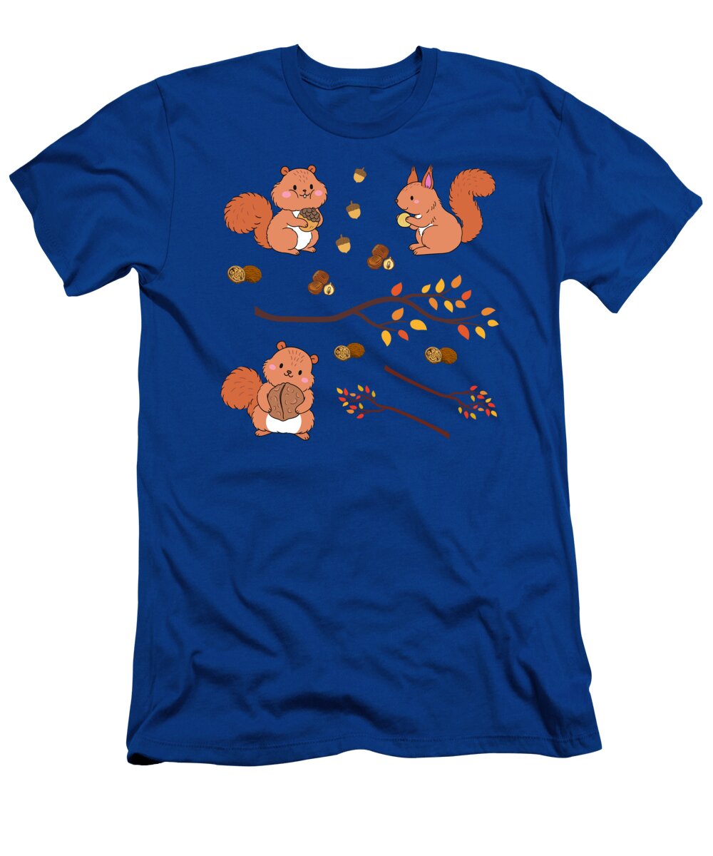 Cute Squirrles in the Colorful Autumn Forest Set Tenshirt T-Shirt