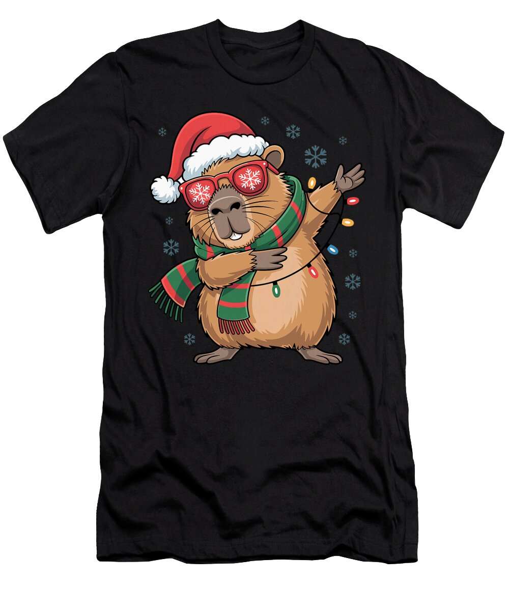 Dabbing Capybara Christmas Santa Funny Holiday Studi Alex T-Shirt