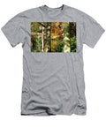 Dappled Sunlight on Trees in an Autumn Forest Johan Ferret T-Shirt