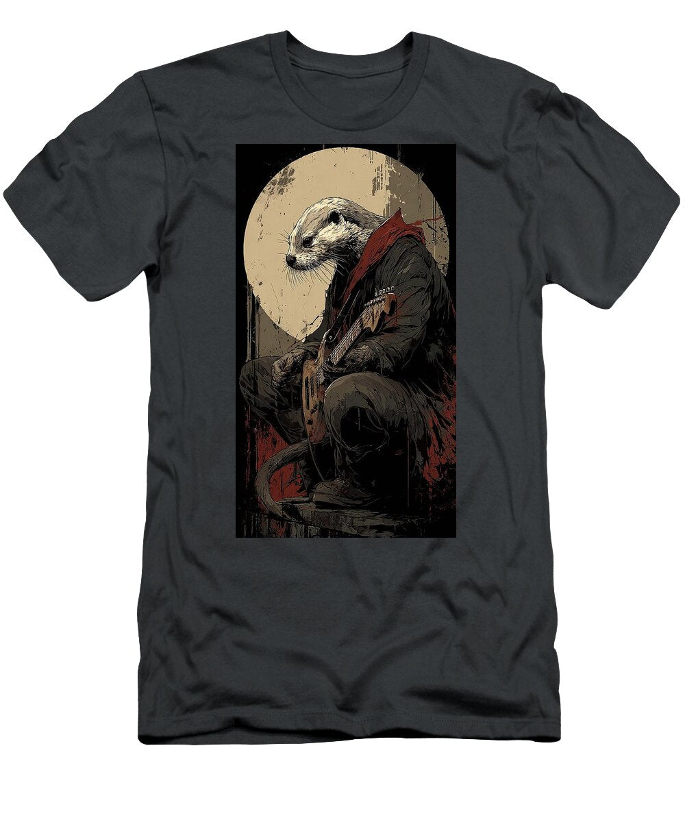 Dark Art Musician Otter Otter Art Animal Musician Elmer Powers T-Shirt