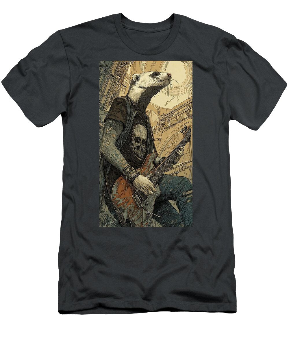 Dark Style Animal Music Ferrets Art Urban Art Elmer Powers T-Shirt