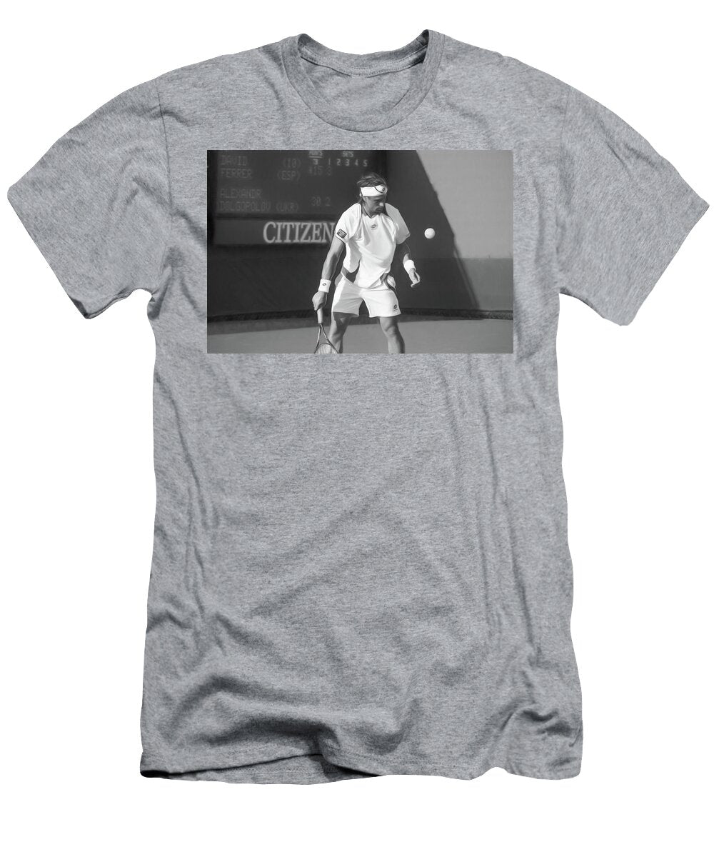 David Ferrer Black and White Bob Cuthbert T-Shirt