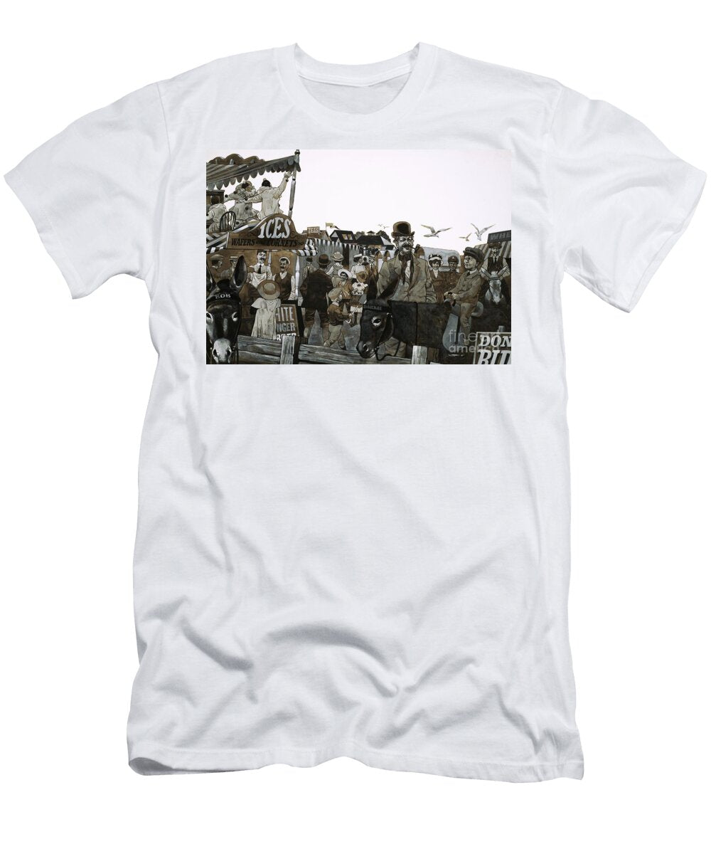 Day Trips to the Seaside Were a Popular Form of Entertainment in Edwardian Times Richard Hook T-Shirt