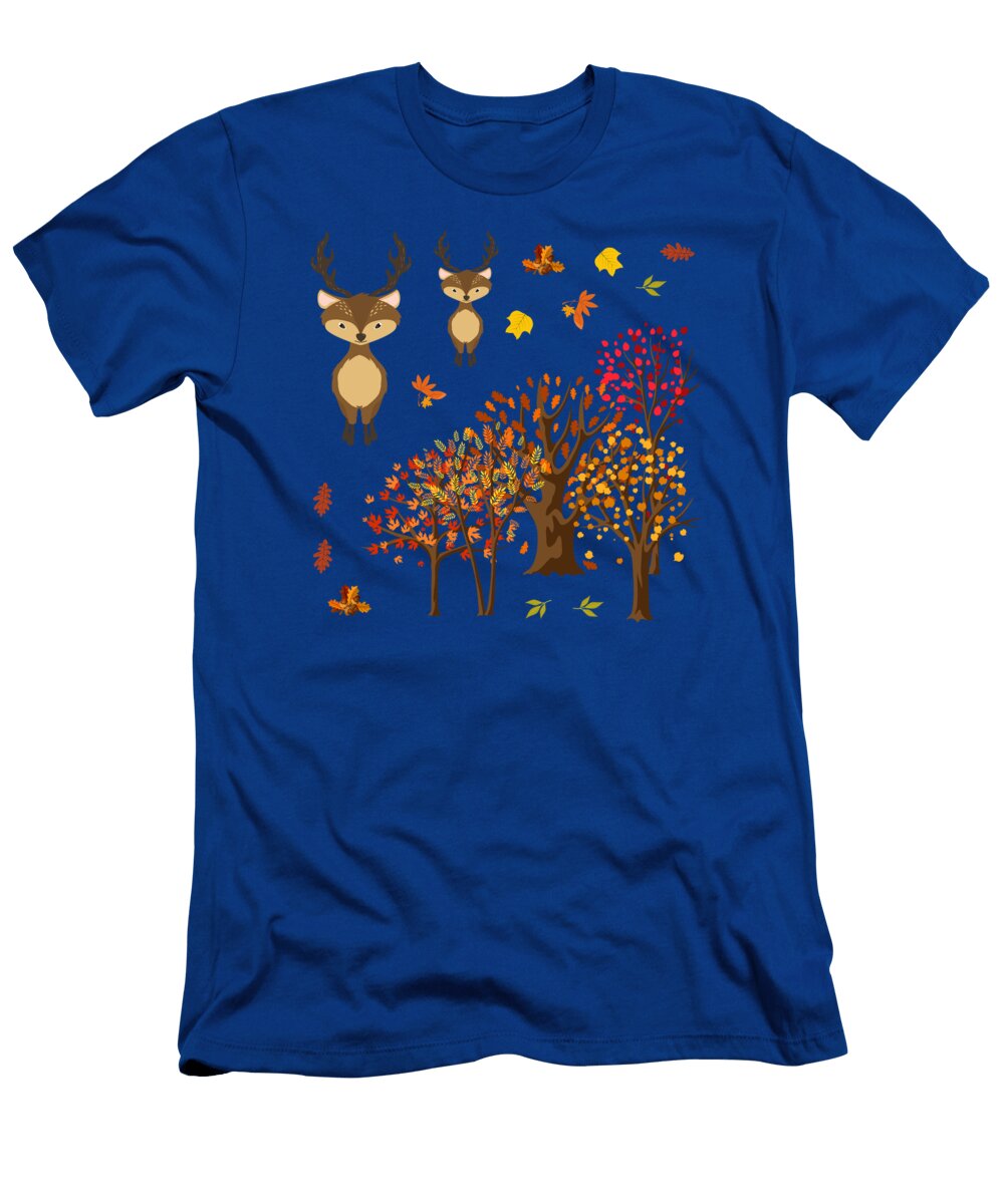Deer Animals in the Colorful Autumn Forest Gift Tenshirt T-Shirt