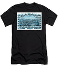 Derry New Hampshire Vintage Map Birds Eye View 1898 Blue and White Carol Japp T-Shirt