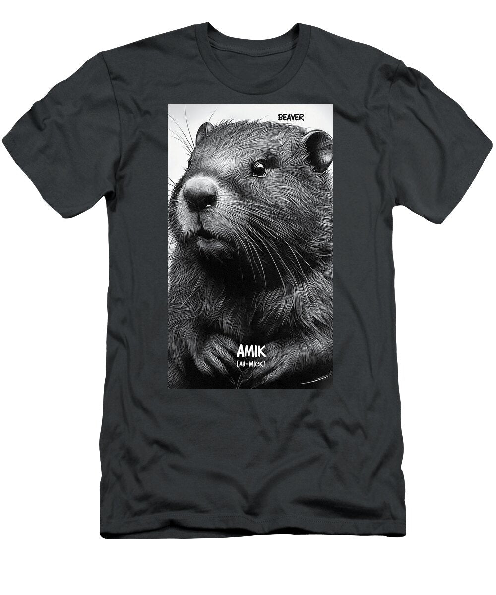 Detailed Beaver Portrait Dez Stephens T-Shirt