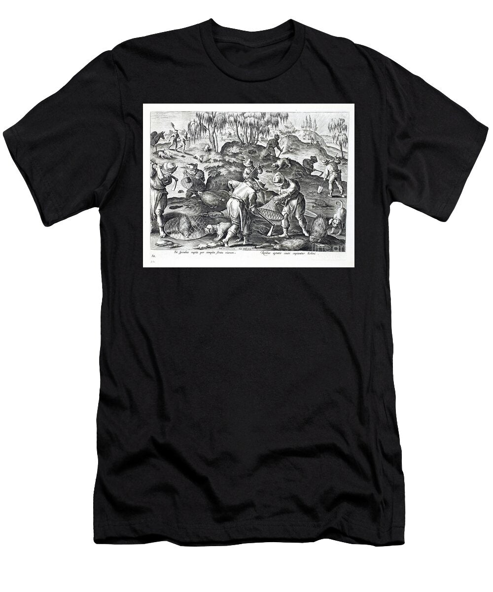 Digging Out and Capturing Porcupines Plate 54 Jan Van Der Straet T-Shirt