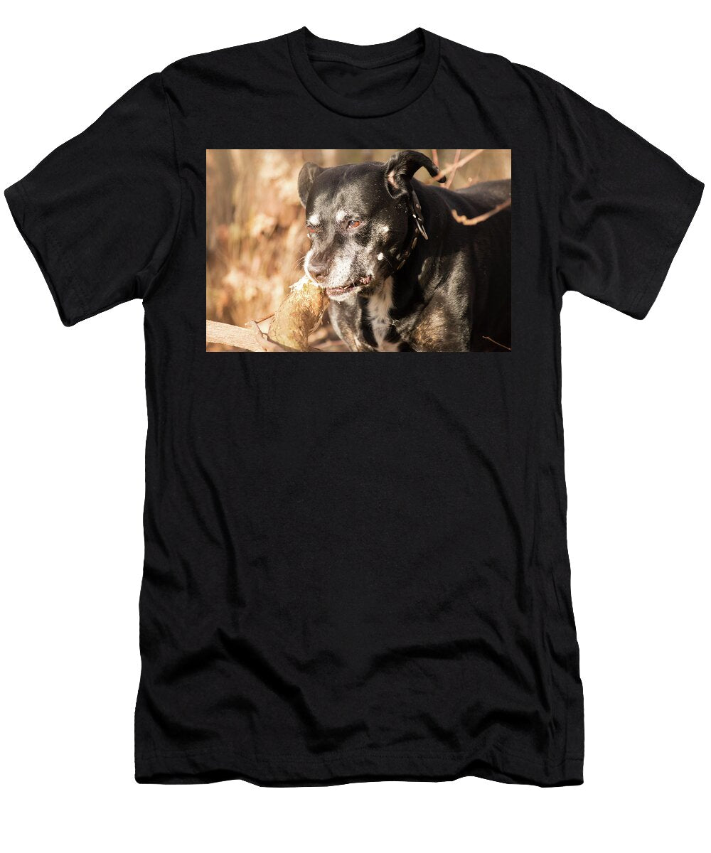 Dog Chewing on a Tree Johan Ferret T-Shirt