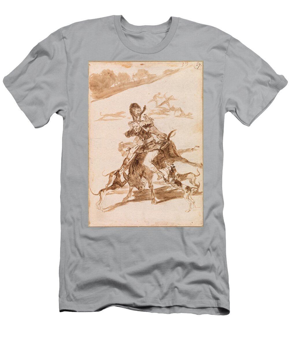 Dogs Chasing a Cat on a Man on a Donkey Francisco Goya T-Shirt