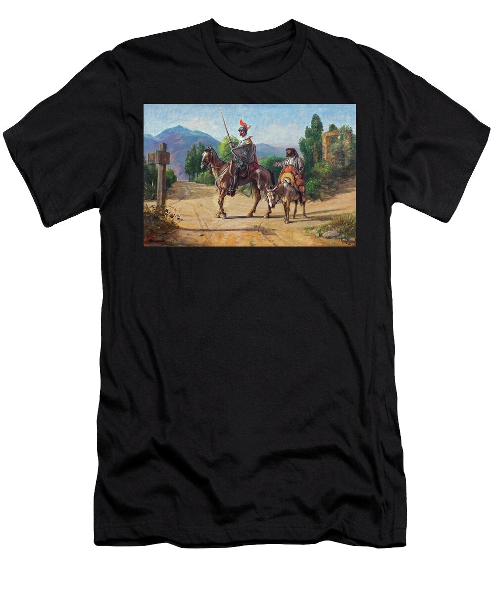 Don Quixote and Sancho Panza At a Crossroad By Nicolai Wilhelm Marstrand 1847 Wilhelm Marstrand T-Shirt