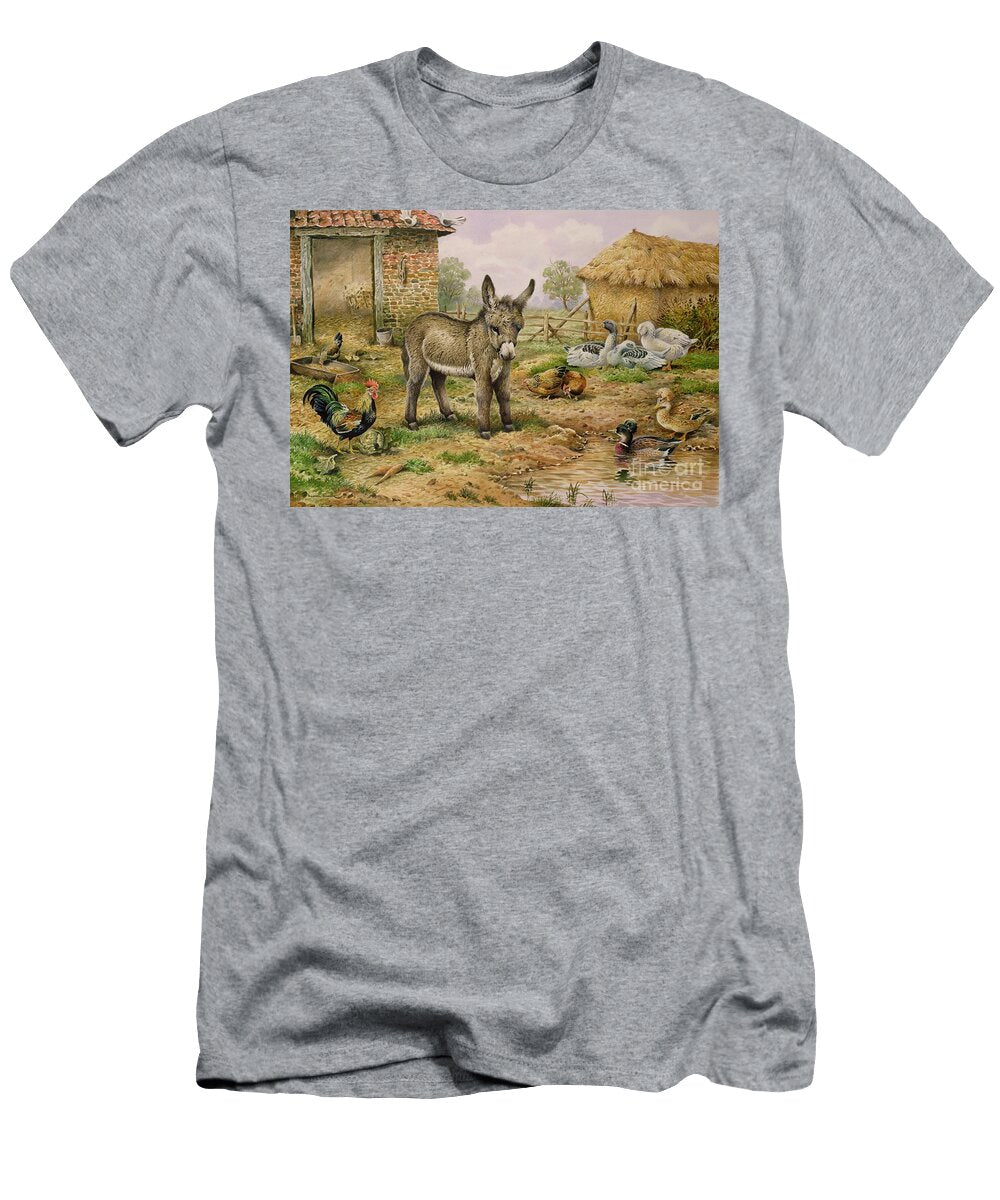 Donkey and Farmyard Fowl Carl Donner T-Shirt