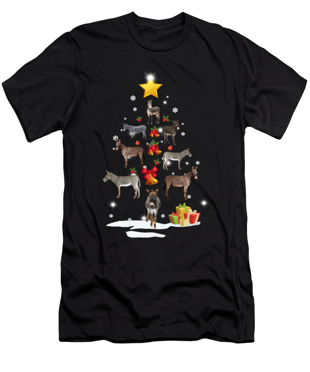 Donkey Christmas Tree Donkey Xmas Funny Gift Tinh Tran Le Thanh T-Shirt