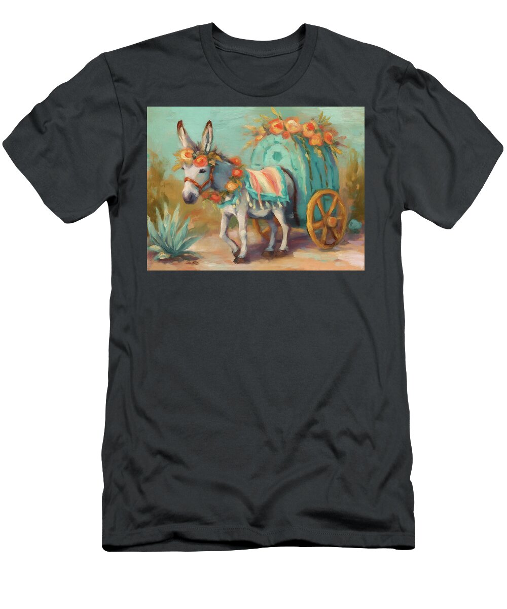 Donkey Desert Flower Cart Lisa S Baker T-Shirt