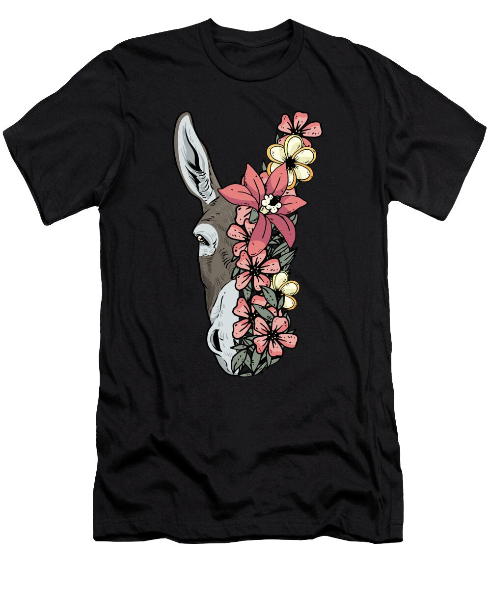 Donkey Face with Flowers Zimstarus T-Shirt