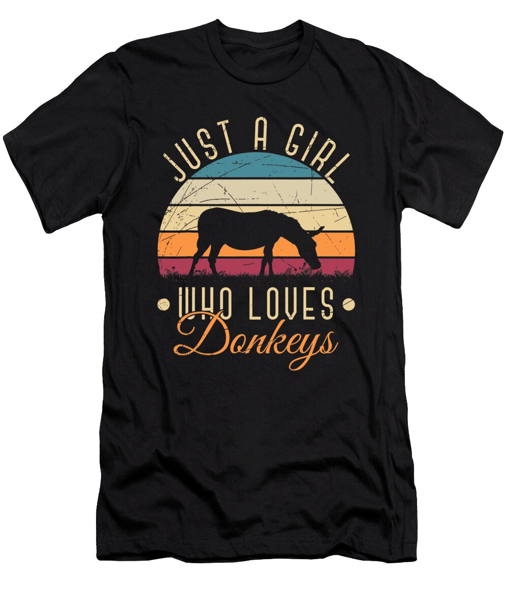 Donkey Lover Farmer Women Girls Farm Animal Retro Donkey Dhbubble T-Shirt