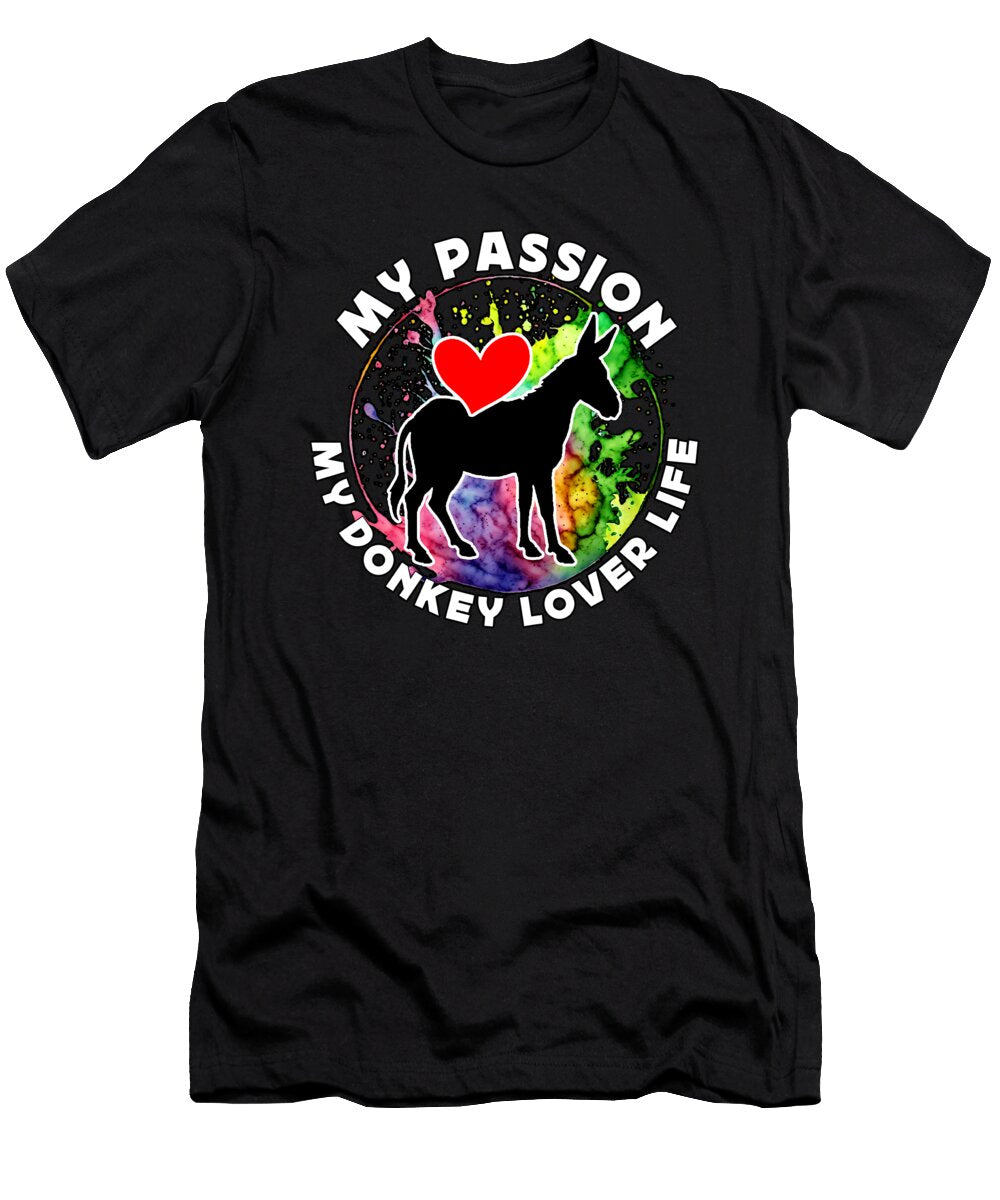 Donkey Lover My Passion My Donkey Farm Animal Tshirtconcepts Marvin Poppe T-Shirt