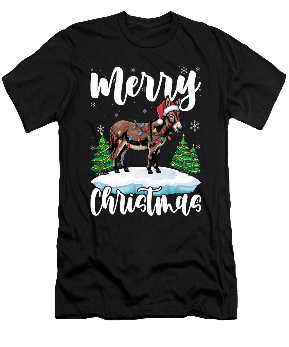 Donkey Merry Christmas Lights Sophie Eleanor T-Shirt