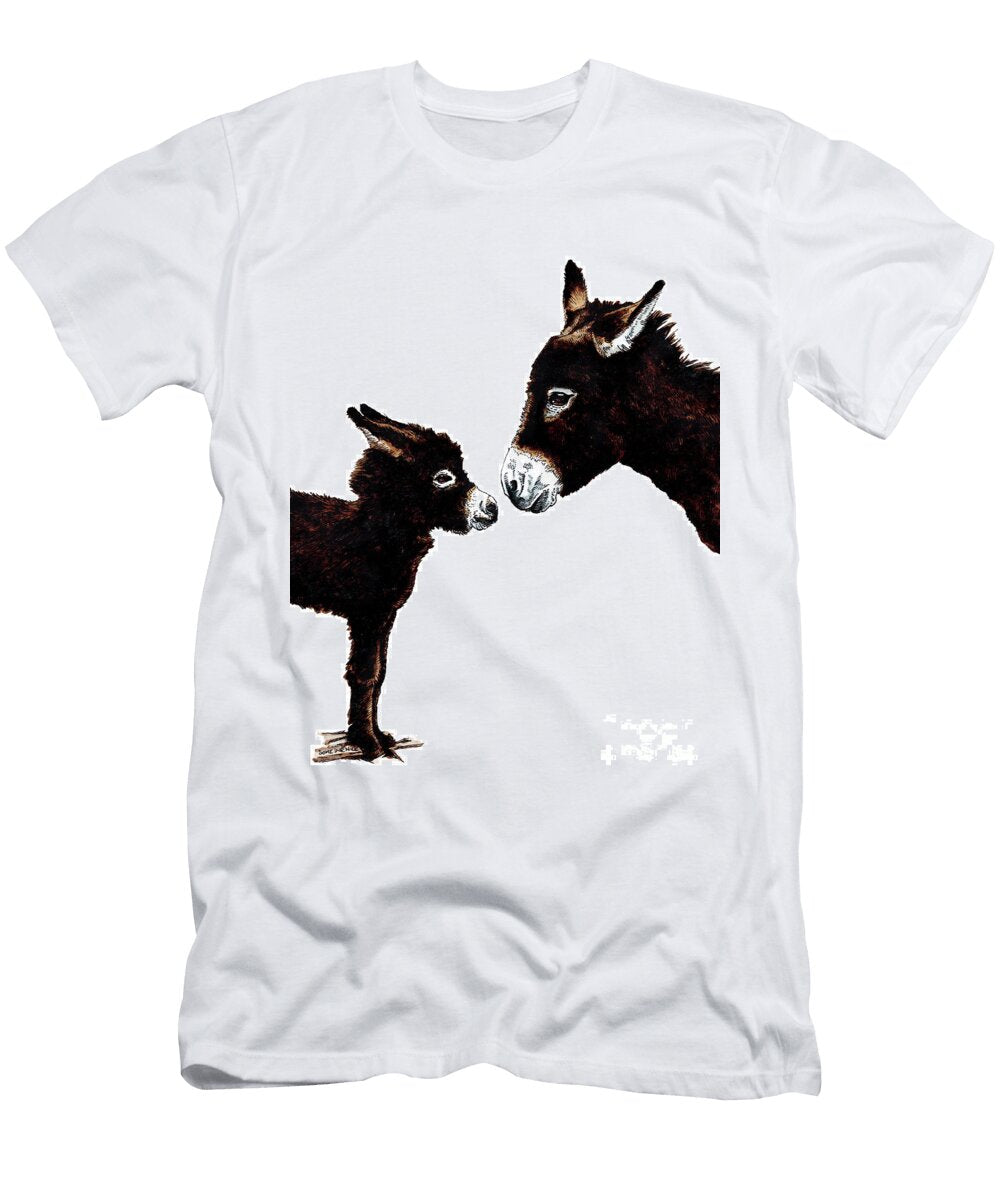 Donkey Mother and Baby on White 2020 Mike Davis T-Shirt