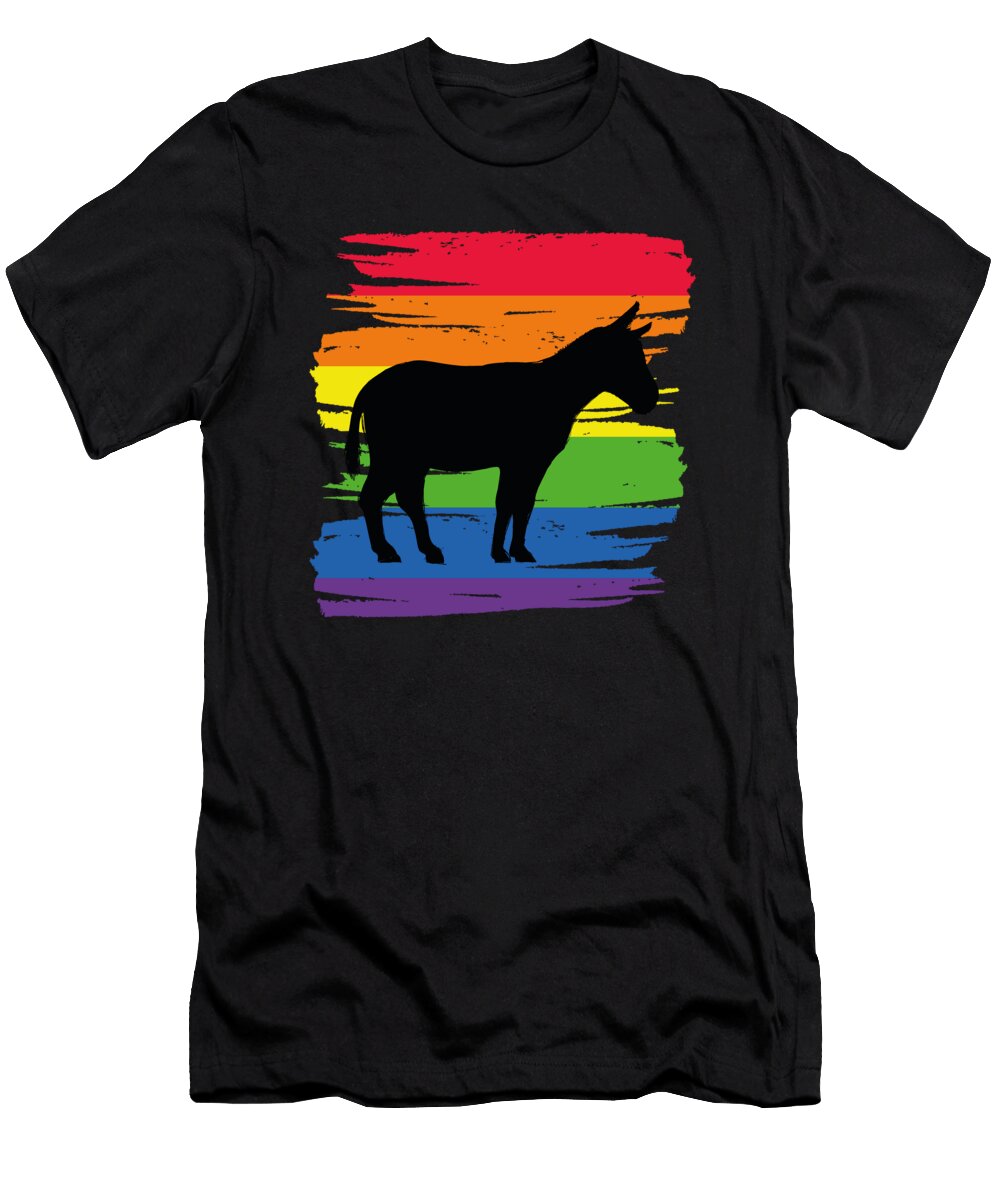 Donkey with Retro Rainbow Manuel Schmucker T-Shirt
