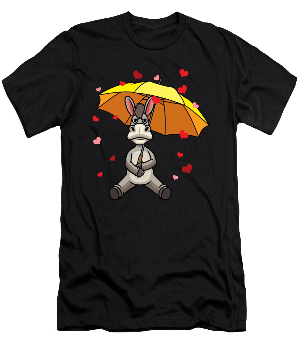 Donkey with Umbrella and Hearts Zimstarus T-Shirt