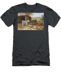 Donkeys and Chickens in a Farmyard Edgar Hunt T-Shirt