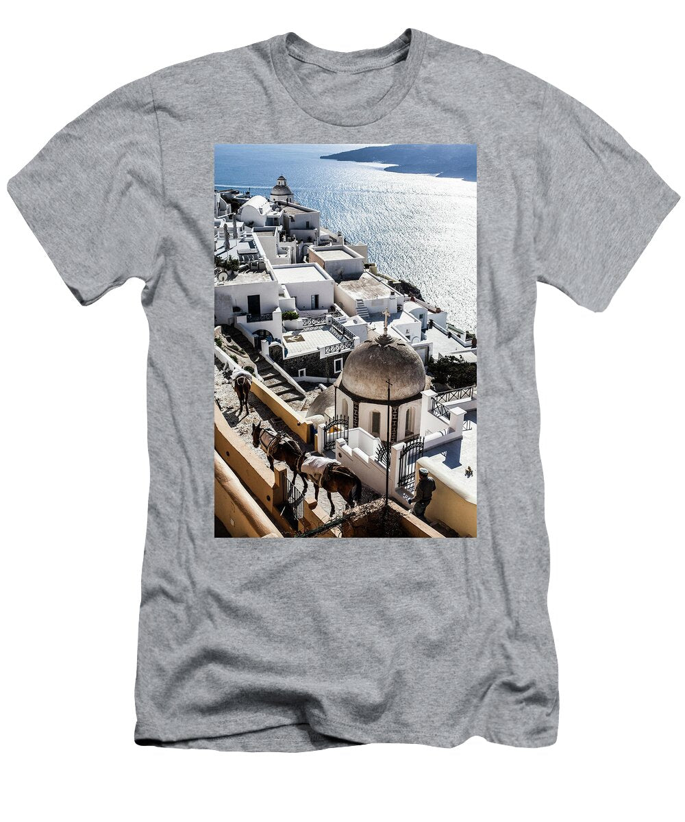 Donkeys in Santorini Greece Tim Martin T-Shirt