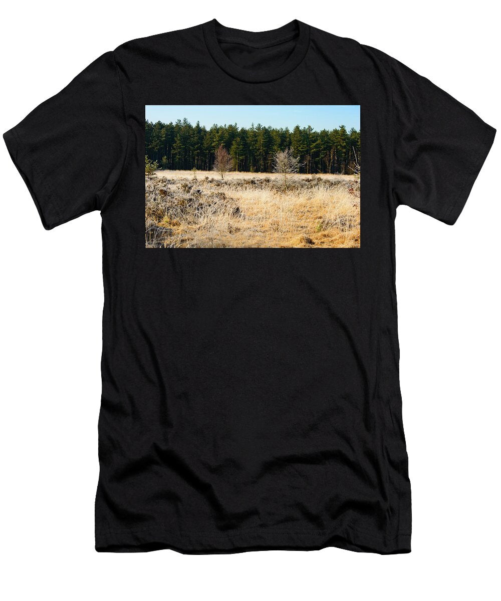 Dried Golden Grass in Front of a Green Forest Johan Ferret T-Shirt