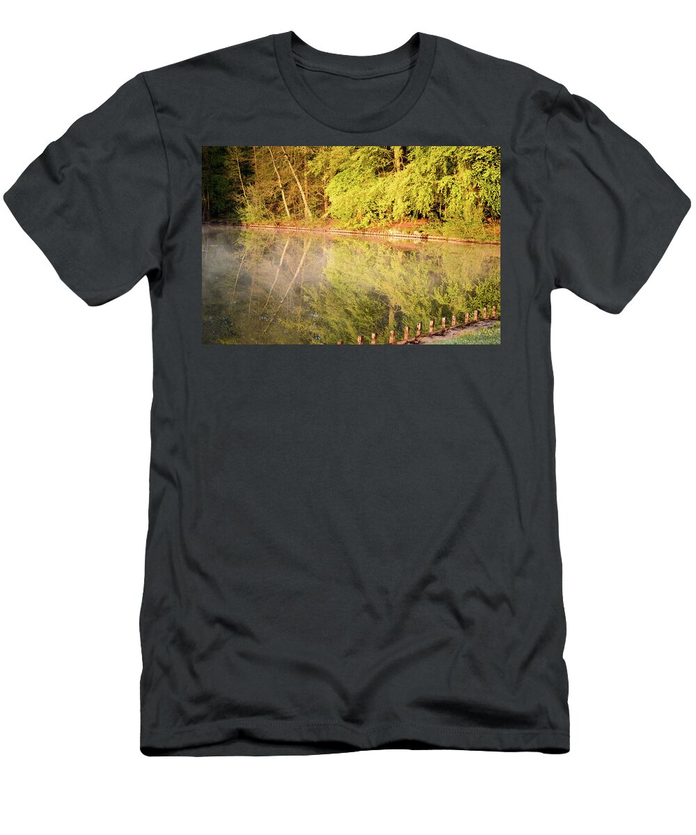 Early Morning Sunlight and Reflections on a Lake Johan Ferret T-Shirt