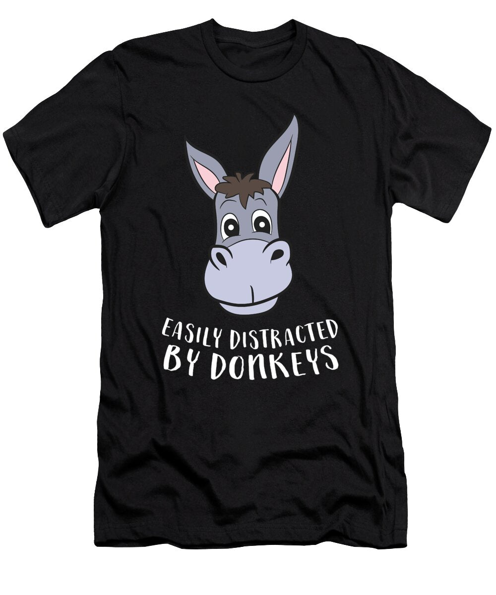 Easily Distracted By Donkeys Funny Donkey Eq Designs T-Shirt