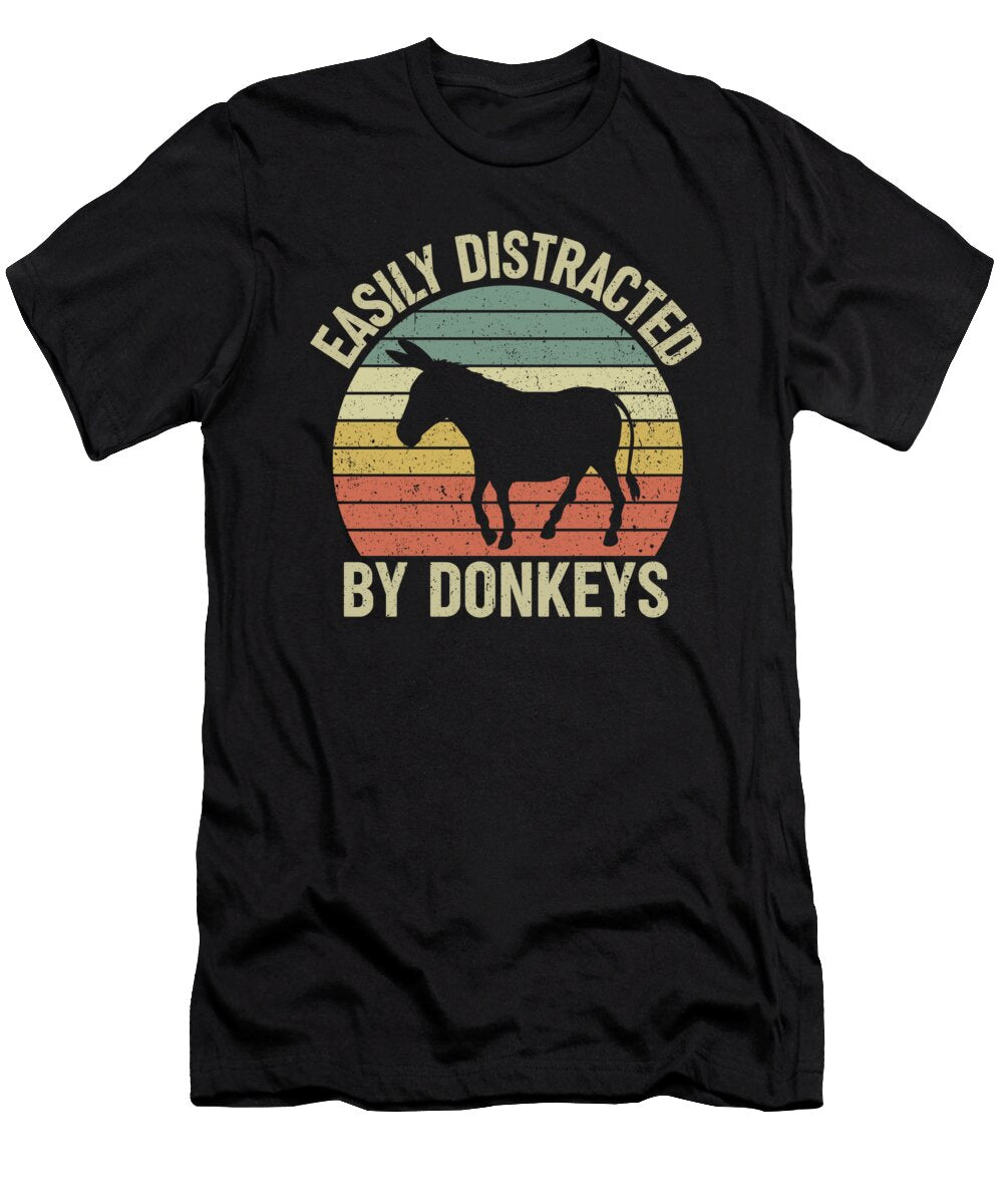 Easily Distracted By Donkeys Lover Funny Jensen Cena T-Shirt