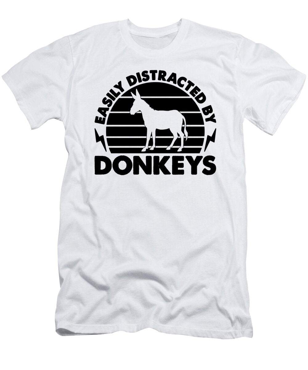 Easily Distracted By Retro Farmer Pet Donkey Lover Tshirtconcepts Marvin Poppe T-Shirt