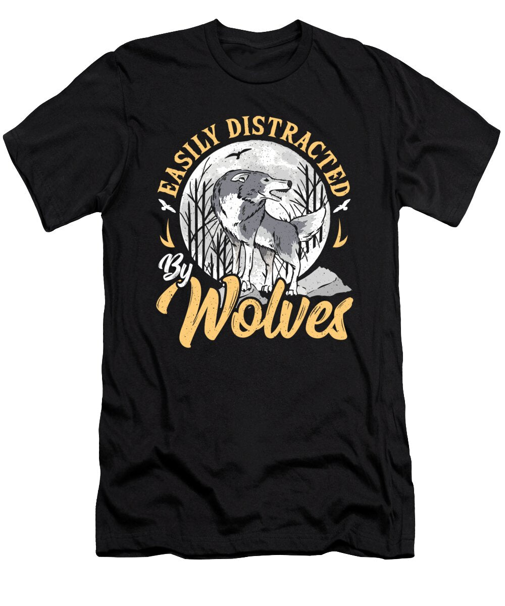 Easily Distracted By Wolves Wolf Alessandra Roth T-Shirt