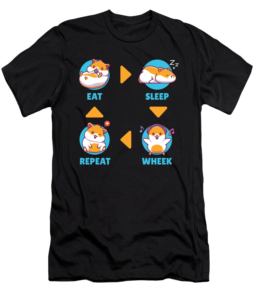 Eat Sleep Repeat Wheek Hamster Moon T-Shirt