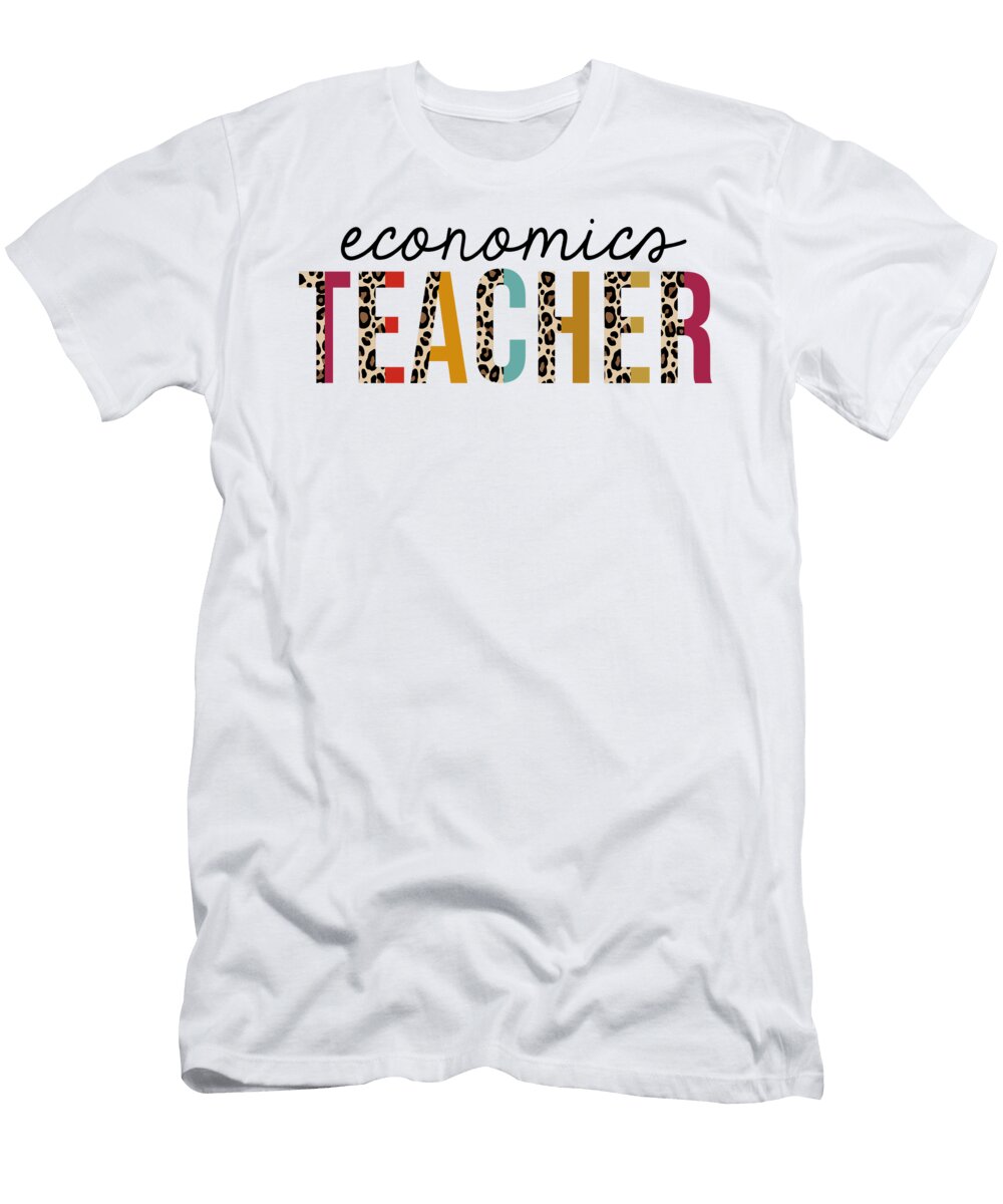 Economics Teacher Leopard Print Funny Jensen Cena T-Shirt