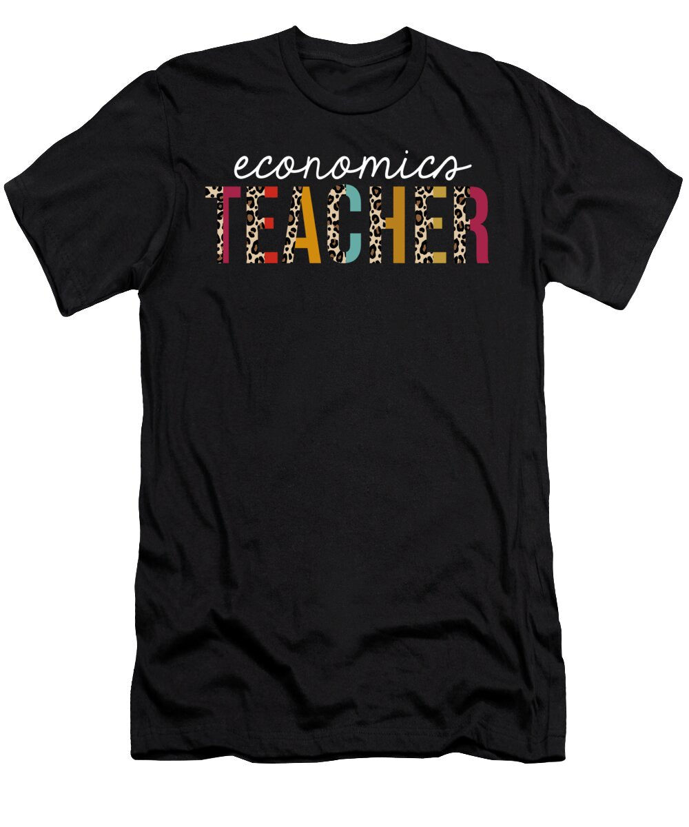 Economics Teacher Life Leopard Educator Appreciation Jensen Cena T-Shirt