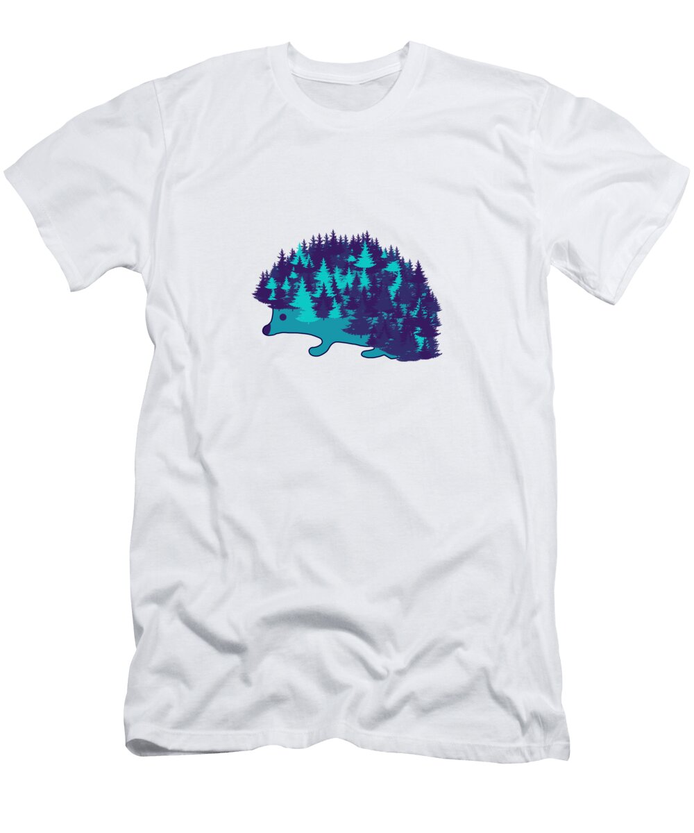 Edge of the Hedge Hedgehog Silhouette Art Anastasiya Malakhova T-Shirt