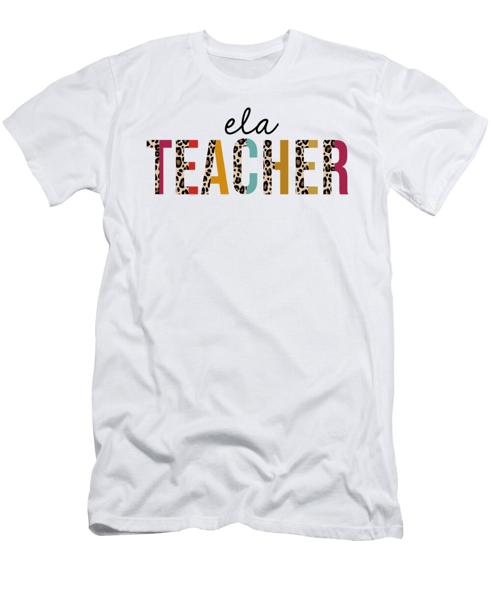 Ela Teacher Leopard Print Funny Jensen Cena T-Shirt