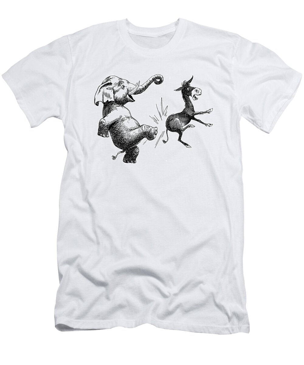 Elephant Kicking Donkey Csa Images T-Shirt