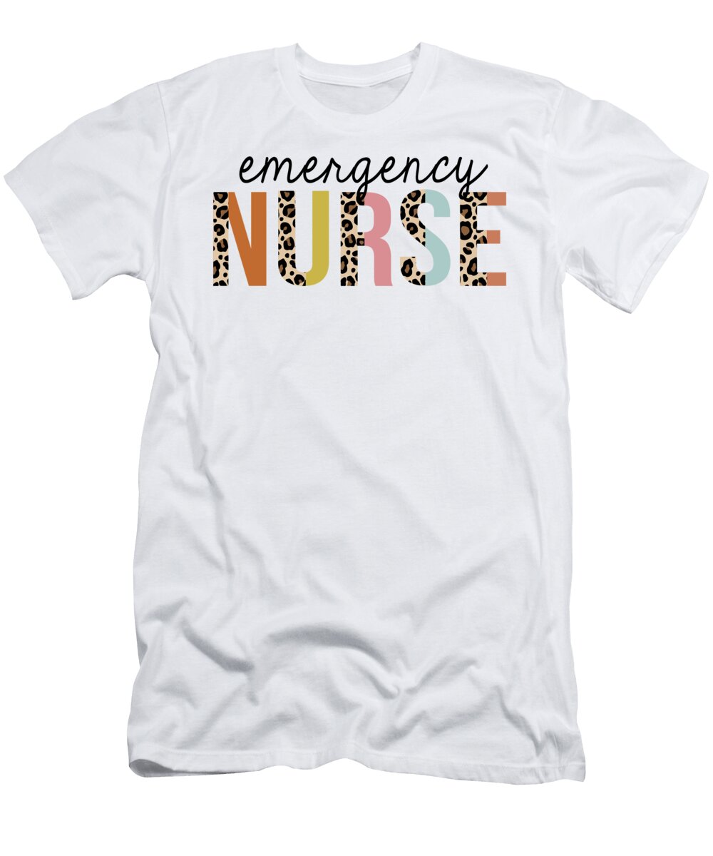 Emergency Nurse Leopard Print Registered Rn Nursing Appreciation Jensen Cena T-Shirt