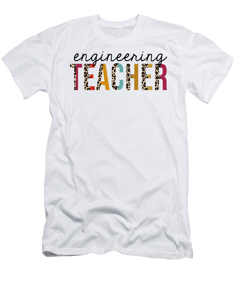 Engineering Teacher Leopard Print Funny Jensen Cena T-Shirt