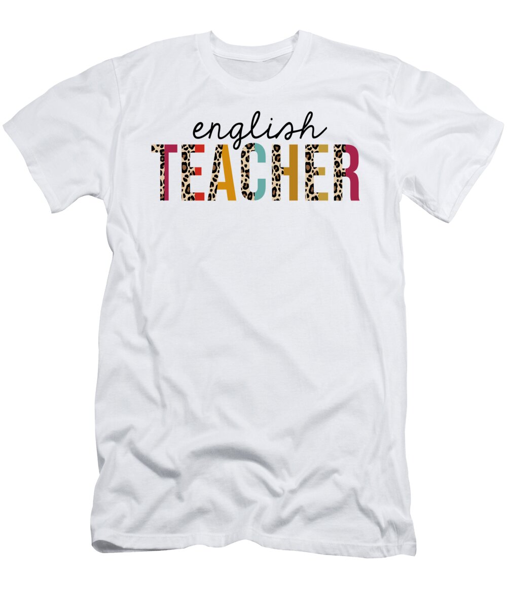 English Teacher Leopard Print Funny Jensen Cena T-Shirt