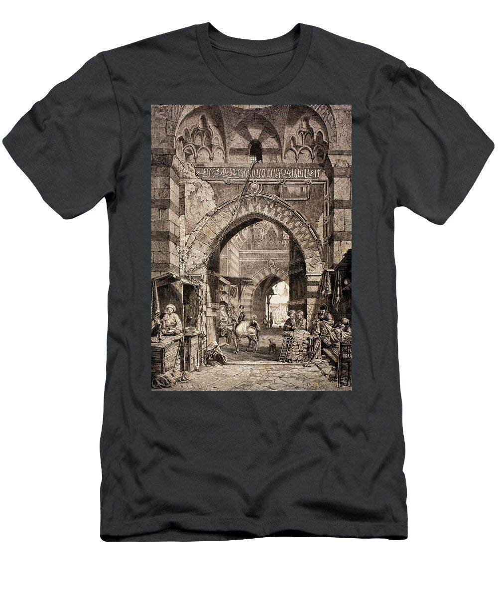 Entrance to the Khan El Khalili Souk in Cairo in the 19th Century From El Mundo Ilustrado European School T-Shirt