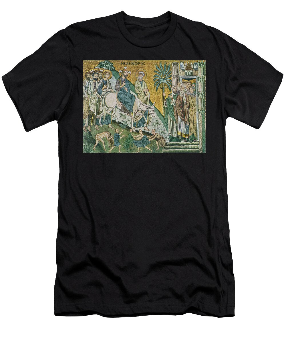 Entry Into Jerusalem Mosaic Sicilian School T-Shirt